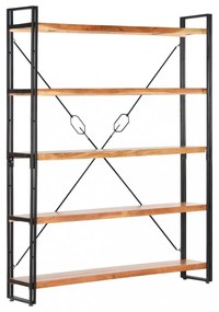 5 szintes tömör akácfa könyvespolc 140 x 30 x 180 cm