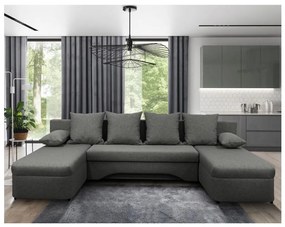 Univerzális, kihúzható U-alakú sarokülőgarnitúra tárolóhellyel ALMEIDA antracit