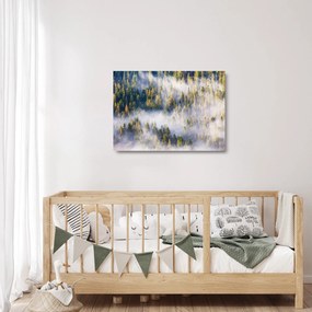 Fák képe a ködben (üvegen) (70x50 cm)