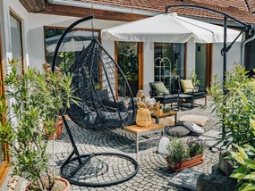 Szürke függőszék KOKON állvánnyal, szürke párna