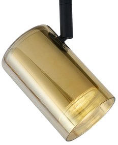 Modern arany színű spotlámpa borostyán üveggel 1 fázisú sínrendszerhez - Iconic Lloyd