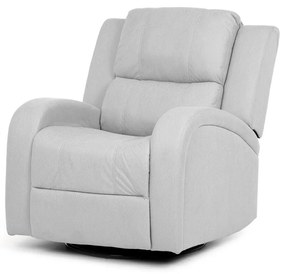 Fotoliu De Relaxare Și TV Culoare Gri Argintiu, Reglabil Manual, Rabatalil,Tapițat cu Textil Efect De Piele, TV-4089