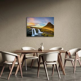 Kép a hegyekről és vízesésekről Izlandon (70x50 cm)