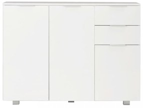 magasfényű fehér tálalószekrény 107x35x80,5 cm