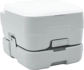 vidaXL Kemping WC Szürke és Fehér 41,5 x 36,5 x 30 cm Polietilén