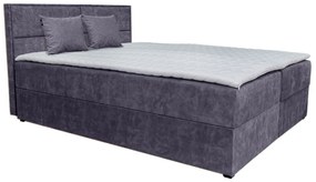 Aramis boxspring ágy, sötétszürke (160 cm)