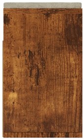 füstölt tölgy színű cipőtároló pad párnával 104 x 30 x 49 cm