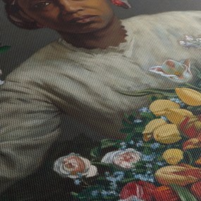 Kép - Frédéric Bazille, Young Woman with Peonies, reprodukciók (90x60 cm)
