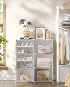 Cipőtároló doboz 6 rekeszes tárolódoboz, fehér 82x32x92cm