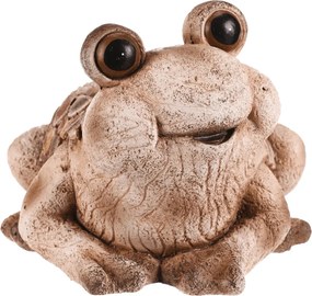 Béka virágtartó, magnézium, fa dekor
