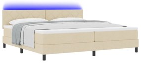vidaXL Box Spring Ágy Matraccal &amp; LED Krém 200x200 cm Szövet