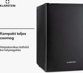 Klarstein Happy Hour 40, mini hűtőszekrény, 40 liter, 5 -15°C, csendes, 23dB, LED világítás, fekete