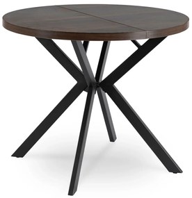 Bővíthető Étkezőasztal Dió/Fekete Színben. LUGO 90-190 cm