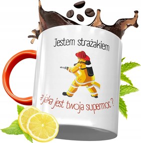 Narancssárga Bögre Tűzoltónak Tökéletes Ajándék fényképes nyomtatással