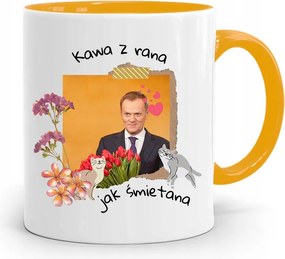 Donald Tusk Sárga Bögre Platform Ajándék fényképes nyomtatással