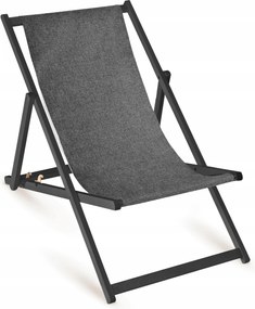 Napozóágy Fa Kerti Szürke Melange Összecsukható Strand Napozóágy Strapabíró