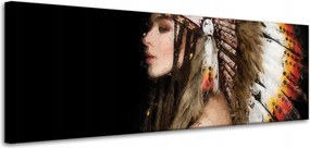 Vászonkép Nő indián Művészet Festmény 120x40 cm