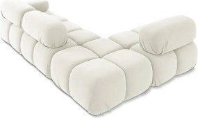 Fehér bársony moduláris sarokkanapé (bal oldali) Lokua – Makamii