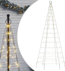 vidaXL meleg fehér LED karácsonyfa zászlórúdra 200 LED 180 cm