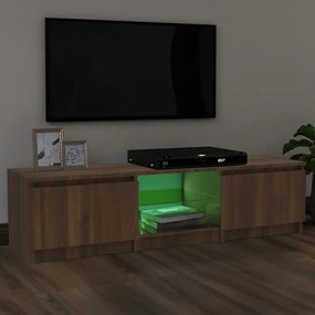 barna tölgyszínű TV-szekrény LED-ekkel 140 x 40 x 35,5 cm