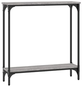 szürke sonoma színű szerelt fa konzolasztal 75x22,5x75 cm