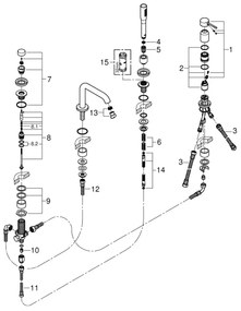 GROHE 19578DC1 - ESSENCE négylyukú kádcsaptelep, nemesacél