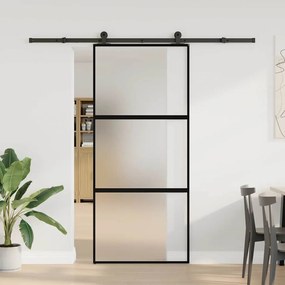 tolóajtó vasalattal 90x205 cm edzett üveg&amp;Alumínium