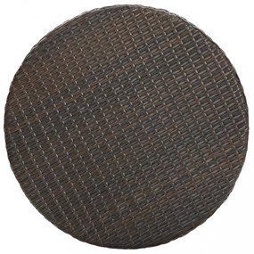barna polyrattan kerti asztal 75,5 x 106 cm