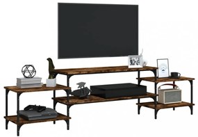 füstös tölgy színű szerelt fa TV-szekrény 197x35x52 cm