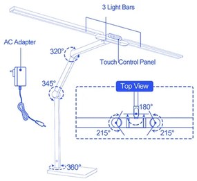 Brilagi-LED Dimmelhető érintésvezérlésű asztali lámpa VARIO LED/24W/230V 3000-6500K fehér
