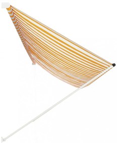 feltekerhető sárga és fehér napellenző 400 x 150 cm