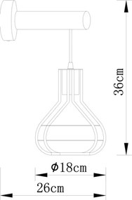 Globo 15388W - Fali lámpa CLASTRA 1xE27/60W/230V