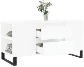 Fehér szerelt fa dohányzóasztal 102x44,5x50 cm
