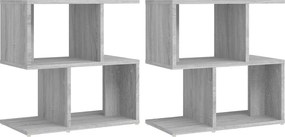 vidaXL 2 db szürke sonoma színű fa éjjeliszekrény 50 x 30 x 51,5 cm