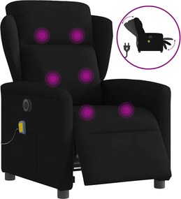 vidaXL fekete szövet elektromos dönthető masszázsfotel