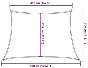 világosszürke trapéz alakú HDPE napvitorla 160 g/m² 4/5 x 3 m