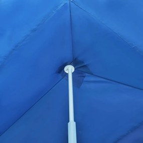 kék összecsukható rendezvénysátor 5 oldalfallal 3 x 9 m