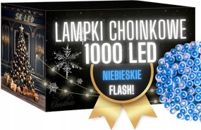 Karácsonyfa Fényfüzér 1000 Led Kék Flash 72M Kültéri Led Fényfüzér