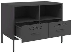 2 db fekete acél TV-szekrény 68 x 39 x 50,5 cm