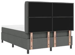 Boxspring Ágy Matrac - Sötétszürke, 140x200 cm, Szövet