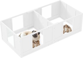 PawHut Kiskutya Whelping Box, Kiskutya Játszókerítéssel, 2 Szobás Tervezéssel, Ajtós Kutya Játszókerítés, Kiskutya Whelping Box Kisebb Kutyák Számára,