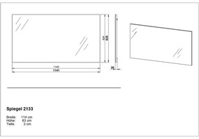 Fali tükör 115x63 cm Ceduna – Germania