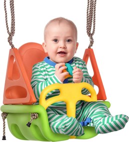 Outsunny 3 az 1-ben Baba Hinta, Gyermek Hinta Állítható Kötéllel, 120-180 cm Magasságban Állítható, Kisgyermek Hinta Ülés 9 Hónapos Korú Gyerekeknek,