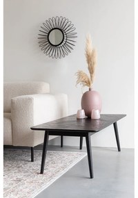 Fekete dohányzóasztal tölgyfa dekoros asztallappal 60x120 cm Fabio – White Label