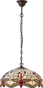 Endon klasszikus tiffany függeszték dragonfly beige sötétbarna sokszínű end70824