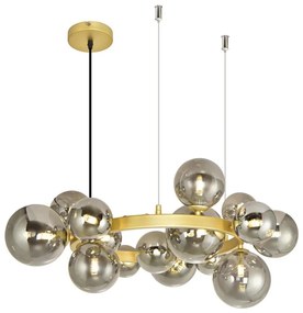 Brilagi - LED Csillár zsinóron MILLA 15xG9/3W/230V arany/füstös