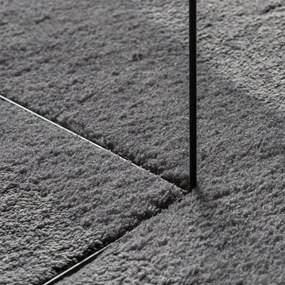 HUARTE antracit rövid szálú puha és mosható szőnyeg Ø 120 cm