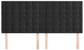 4 db fekete bársony fejtámla 90x5x78/88 cm