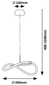 Rabalux 72252 - LED Csillár zsinóron SERENA LED/15W/230V 4000K