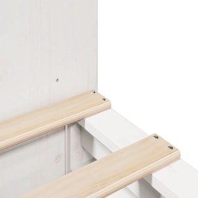 fehér tömör fa könyvespolcos ágy matrac nélkül 120 x 200 cm